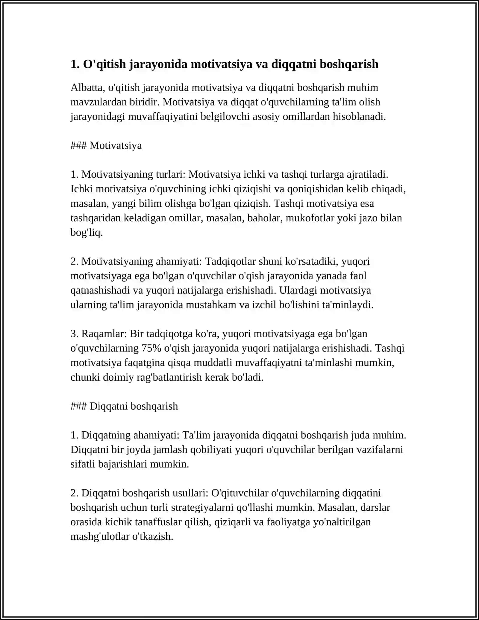 ÒQITISH VA TARBIYALASHNING PSIXOLOGIK JIHATLARI 3