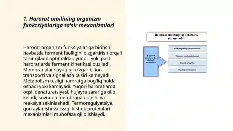 Turli ekologik omillarning tirik organizmlarga ta'sir etish mexanizmlari 3