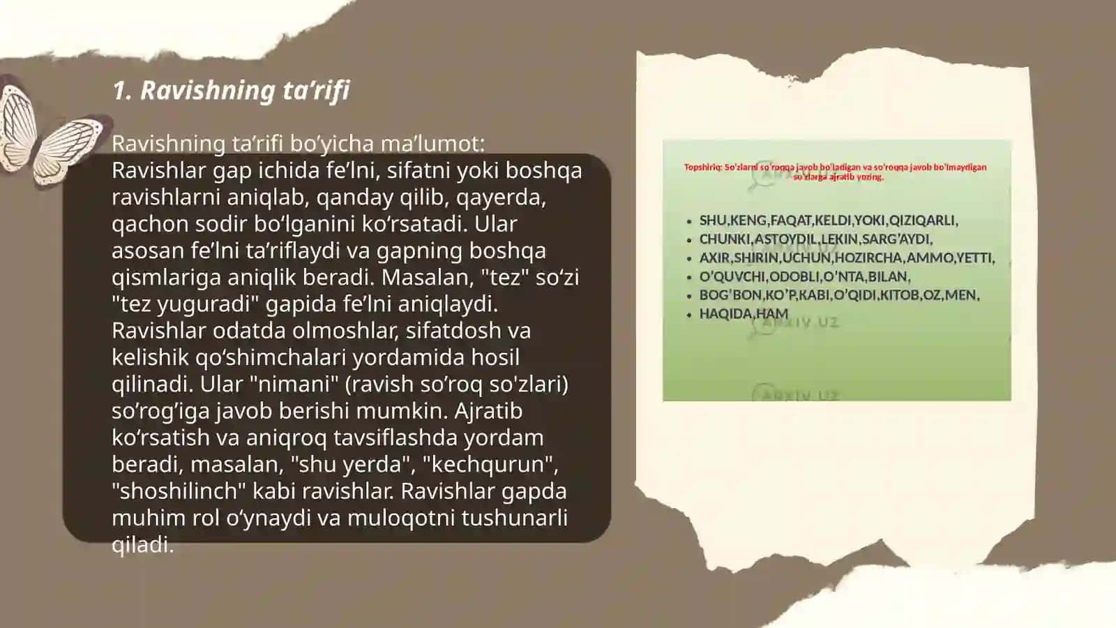 Ravish soʻz turkumi uning leksik grammatik xususiyatlari 3