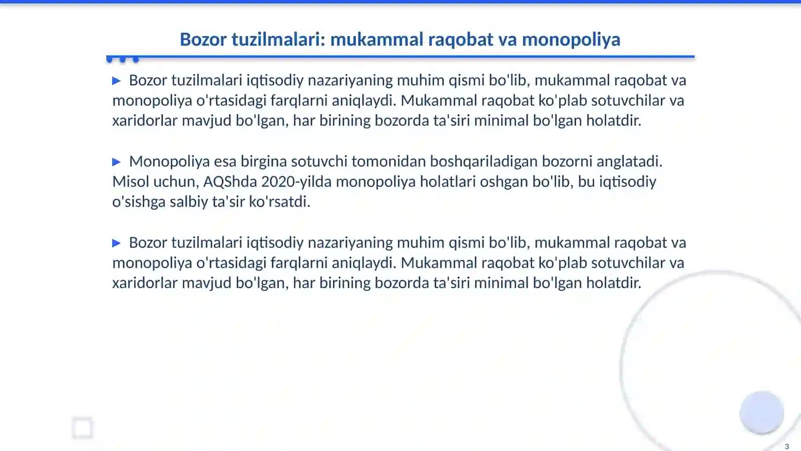 Mukammal bozorda raqobat va monopoliya 3