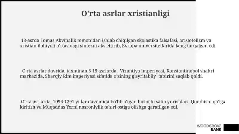 Xristianlik dini tarixi va g'oyalari 3