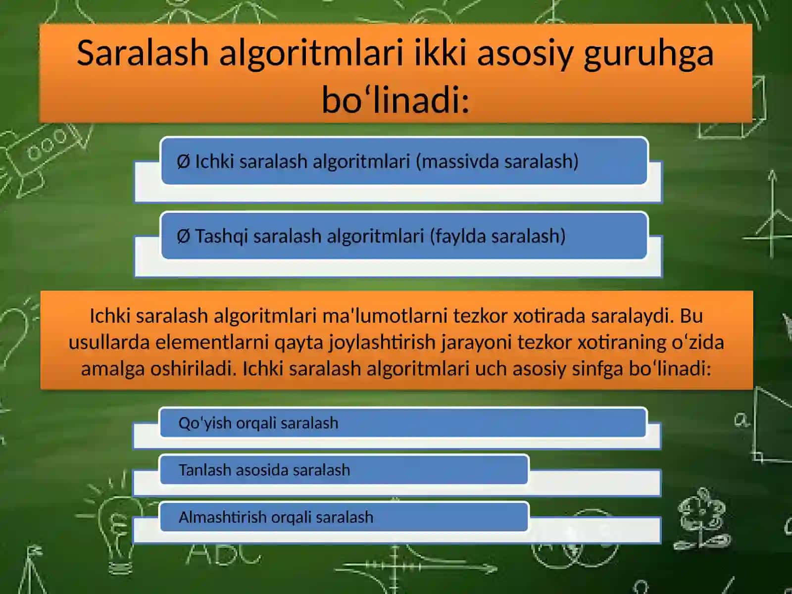 Saralash algoritmlarini (Quick Sort yoki Merge Sort) loyihalashtirish va samaradorligini tahlil qilish 3