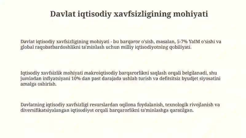 MAMLAKAT IQTISODIY XAVFSIZLIKGI TUSHUNCHASI OB'EKTI SUB'EKTI VATURLARI 3