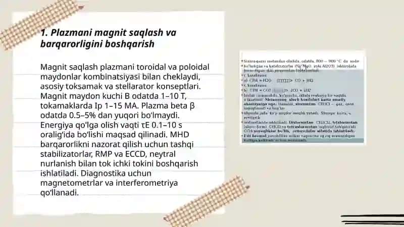 Termoyadro sintez reaksiyalarini boshqarish muammosi 3