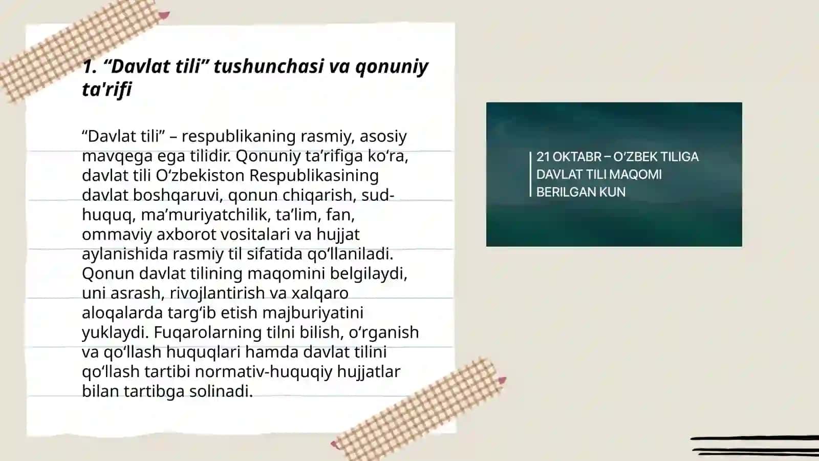 “Davlat tili”gi Qonunning mazmun-mohiyatini oʻzlashtirish 3