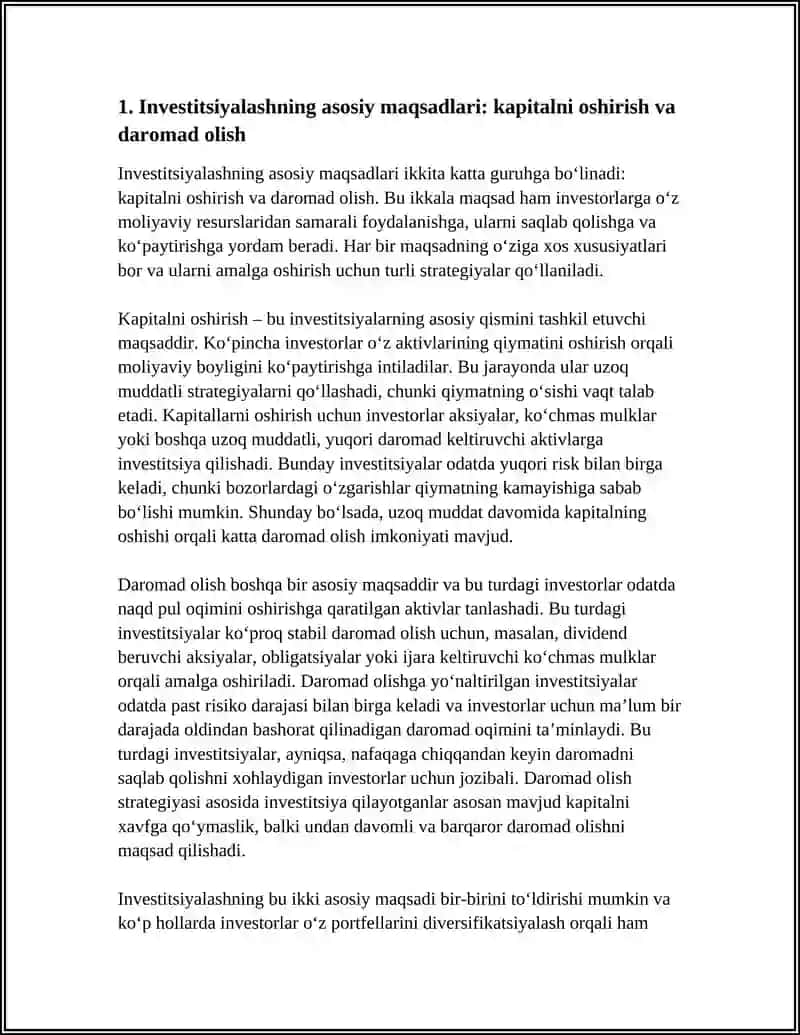 INVESTISIYALASH MAQSADLARI VA BOSQICHLARI 3