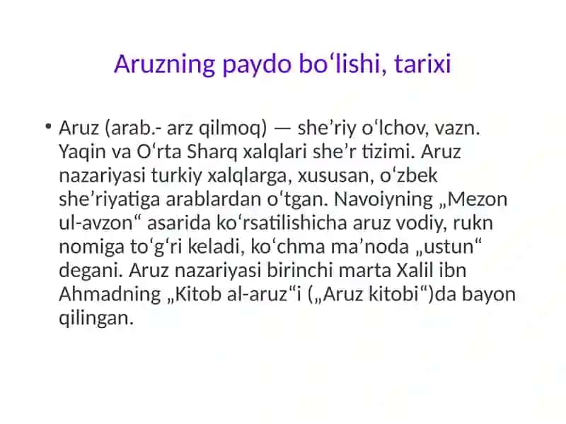 ARUZ SHE'RIY TIZIMI 3