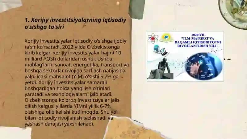 Xorijiy investitsiyalarning iqtisodiy o'sishga ta'siri 3