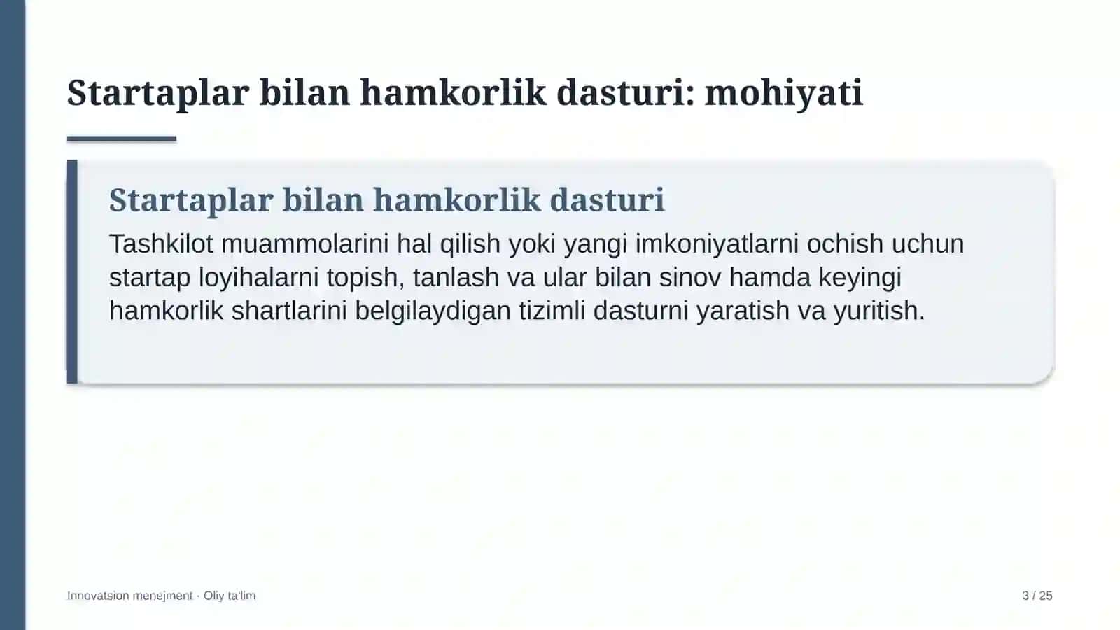 Davlat fuqarolik xizmatida startaplar bilan hamkorlik dasturini yo'lga qo'yish 3