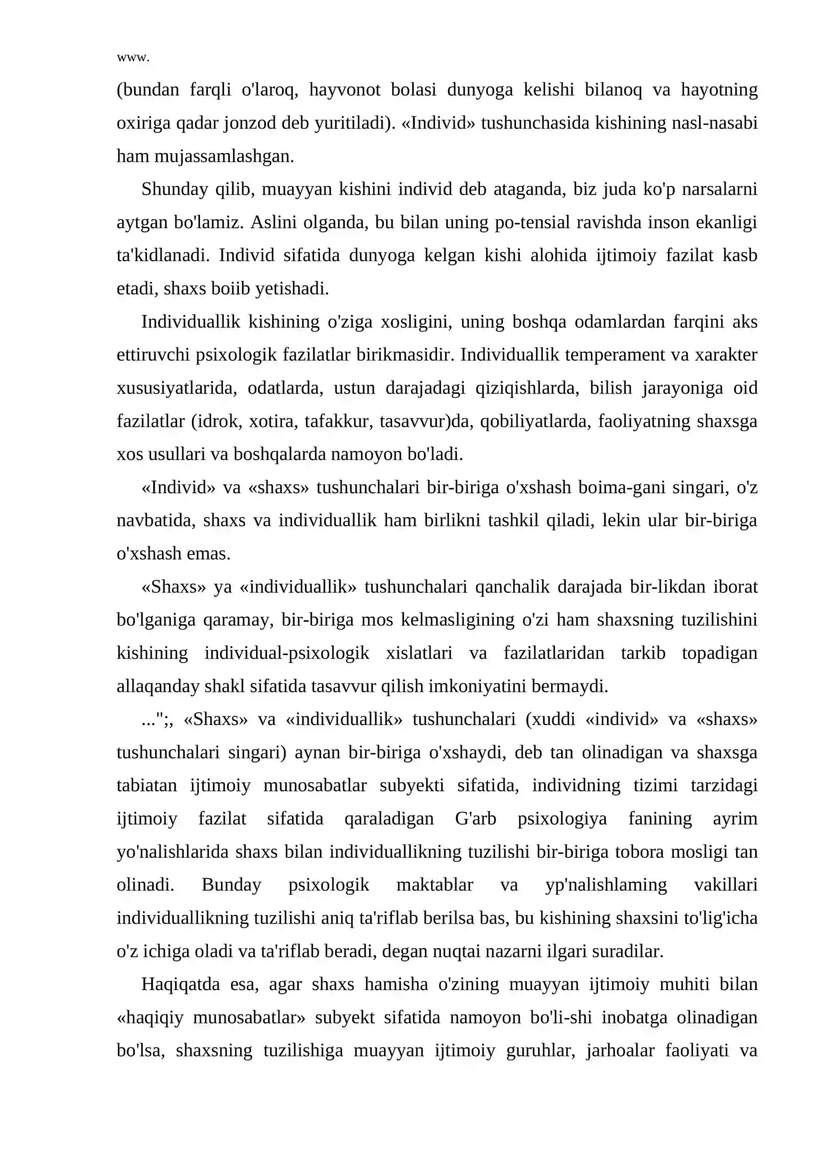 Shaxs tushunchasi va uning psixologik tuzilishi 3
