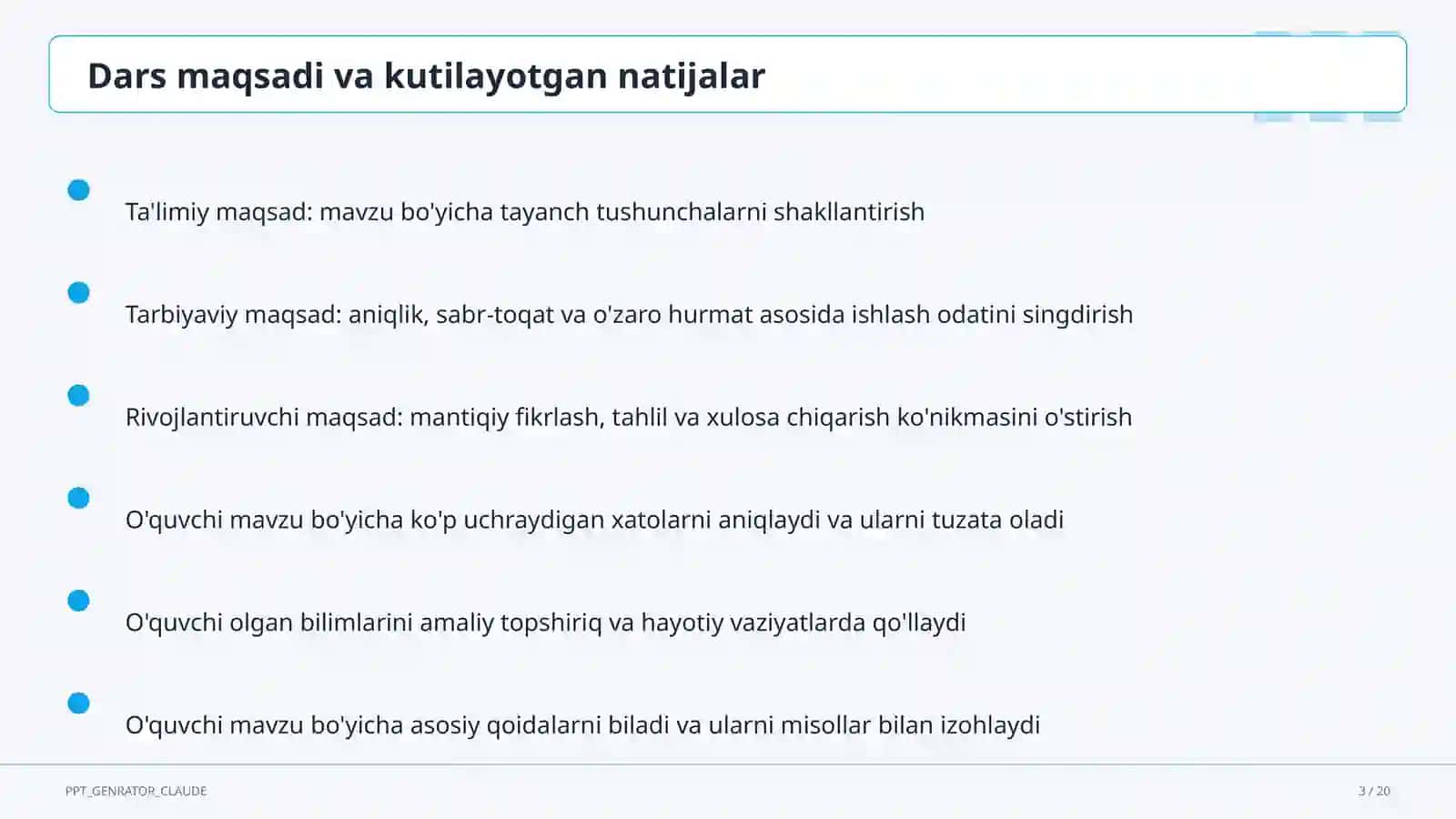 Ahmad Yugnakiy: Hibatul haqoyiq (7-sinf) 3