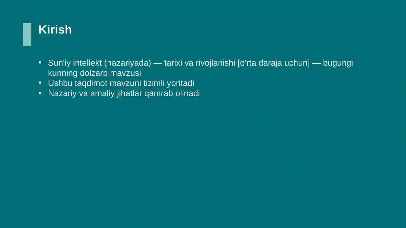 Sun'iy intellekt (nazariyada) — tarixi va rivojlanishi [o'rta daraja uchun] 3