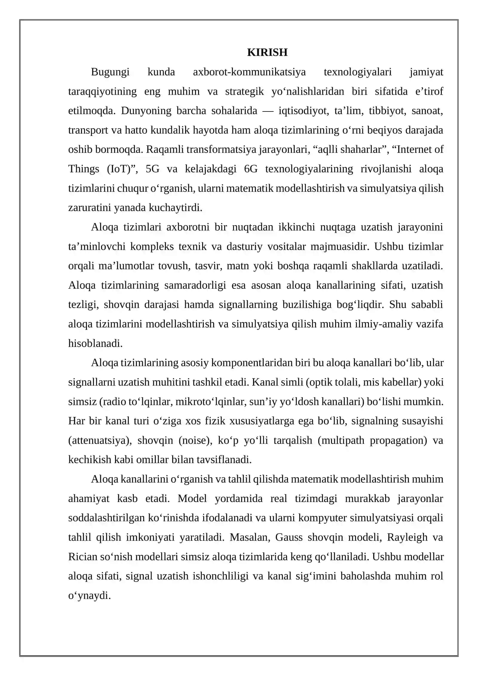 Aloqa tizimlari va ularning modellari 3