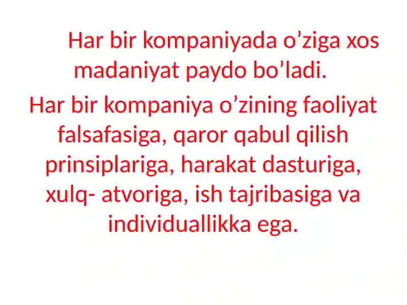 Strategiyani quvvatlovchi korporativ madaniyat yaratish reja 3