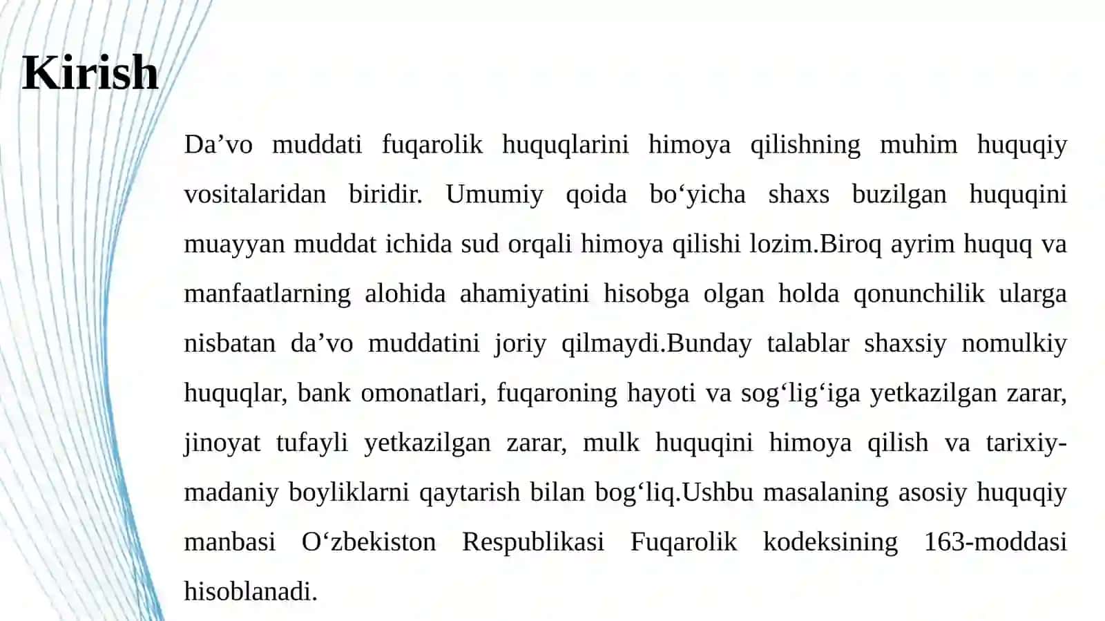 Da’vo Muddati Talab Qilinmaydigan Holatlar 3