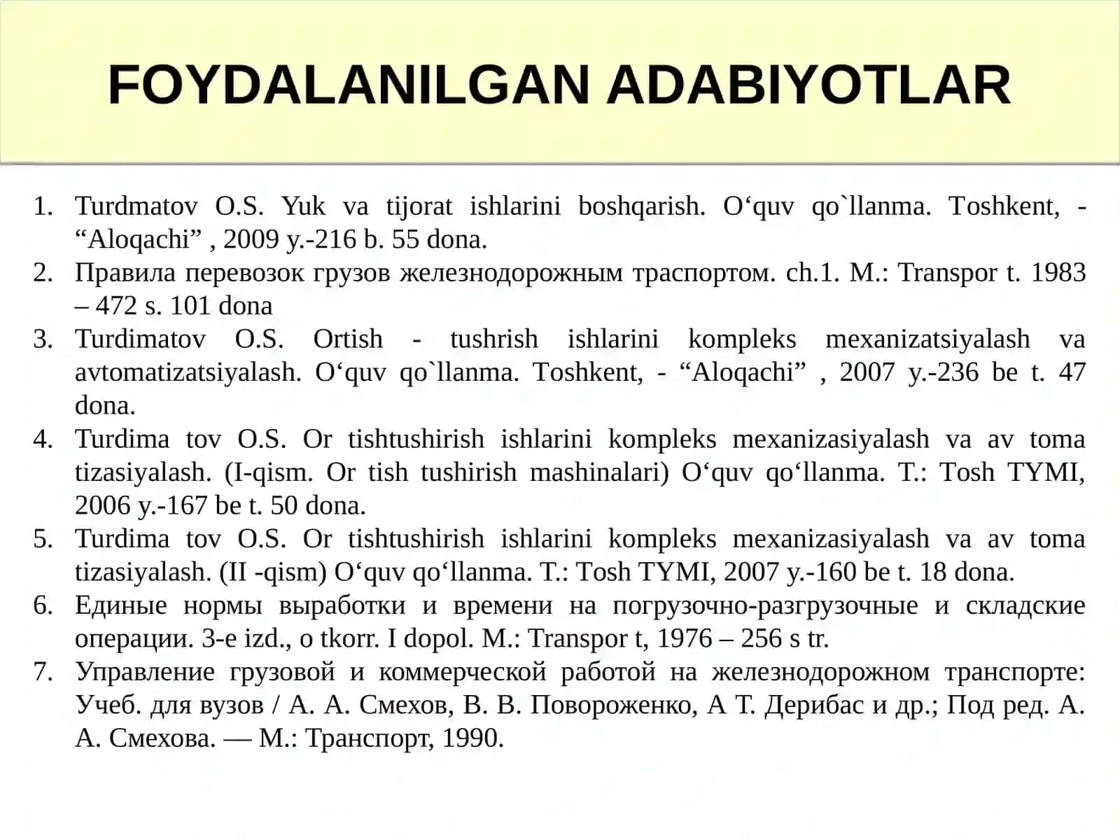 Yuk va tijorat ishlarini boshqarish 3