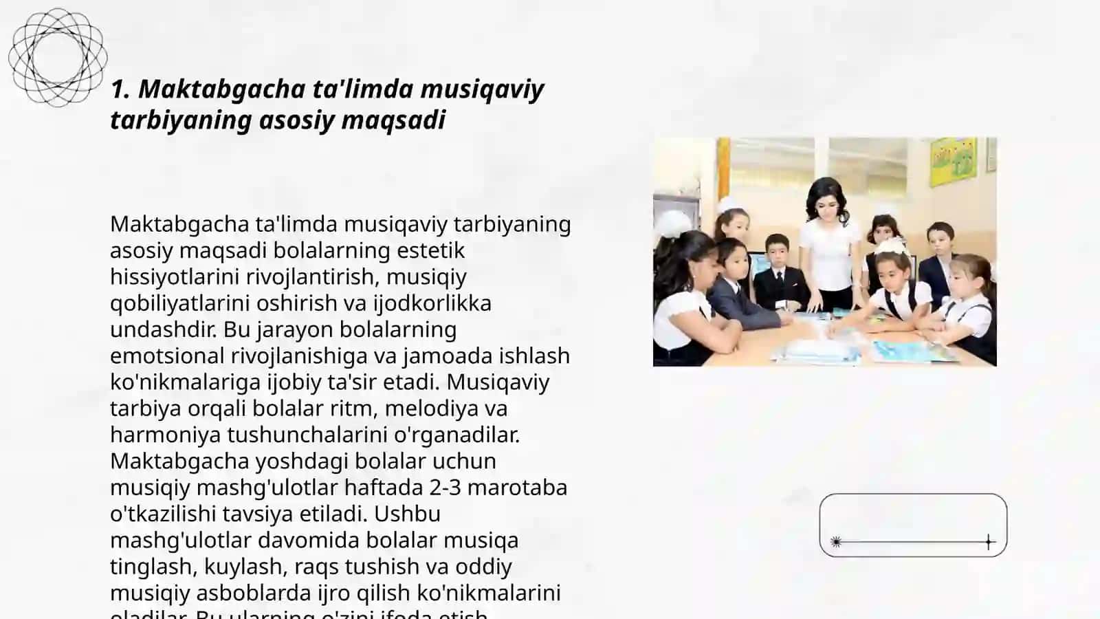 Maktabgacha ta'lim tashkilotlarida musiqaviy tarbiyaning maqsad va vazifalari 3