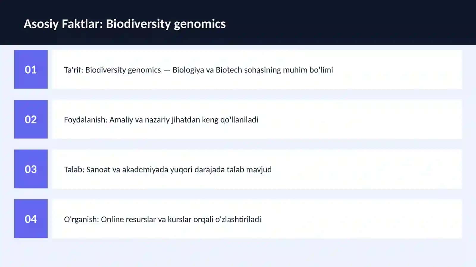 Biodiversity genomics 3