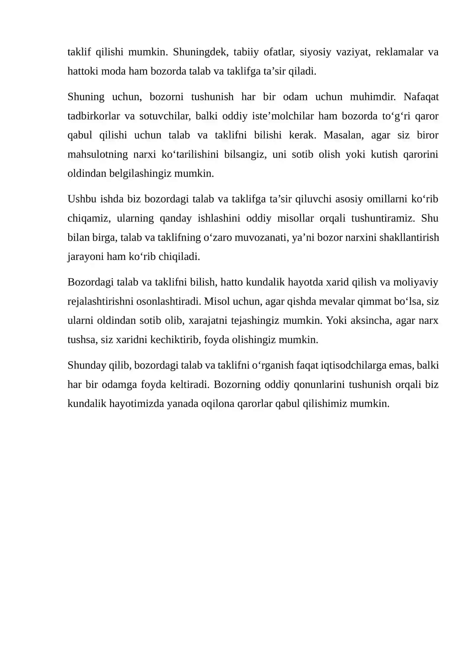 BOZORDAGI TALAB VA TAKLIFGA TA’SIR ETUVCHI OMILLAR 3