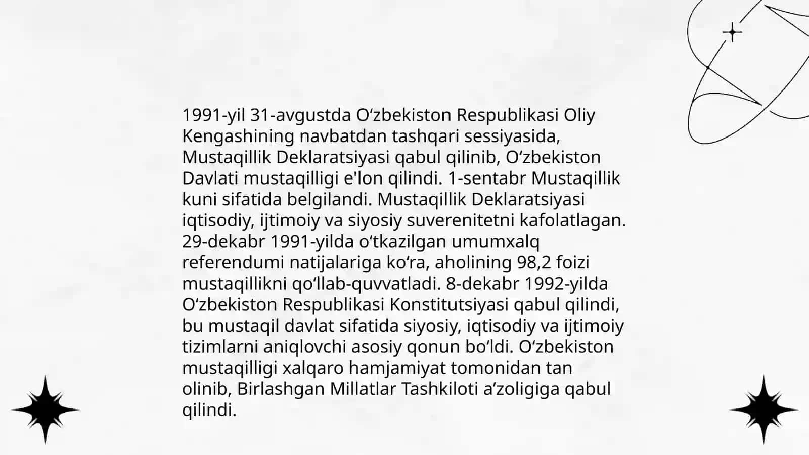 Mustaqil Oʻzbekiston Respublikasining tashkil topishi va uning tarixiy ahamiyati 3