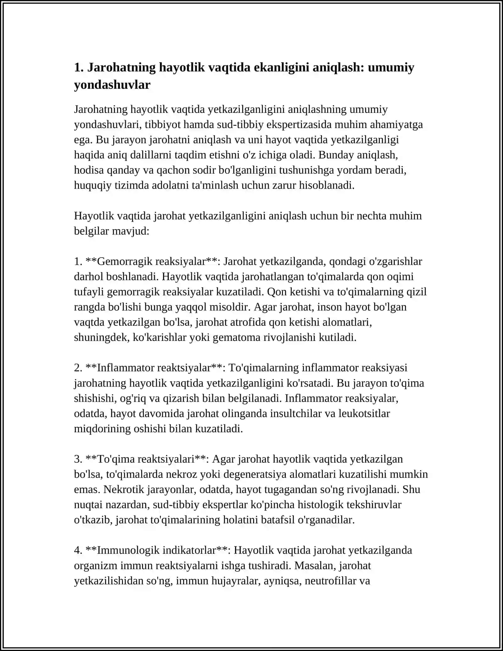 JAROHATNING HAYOTLIK VAQTIDA YETKAZILGANLIGINI ANIQLASH 3