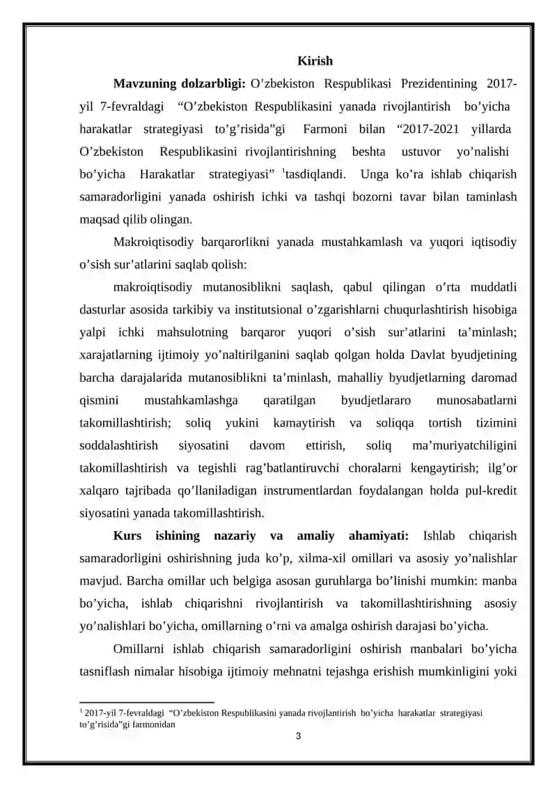 Ishlab chiqarish samaradorligi va uni ta‘minlashning hozirgi zamon muammolari 3