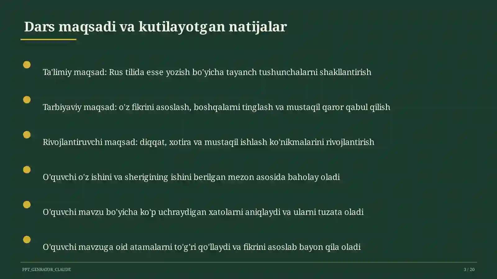 Rus tilida esse yozish (11-sinf) 3