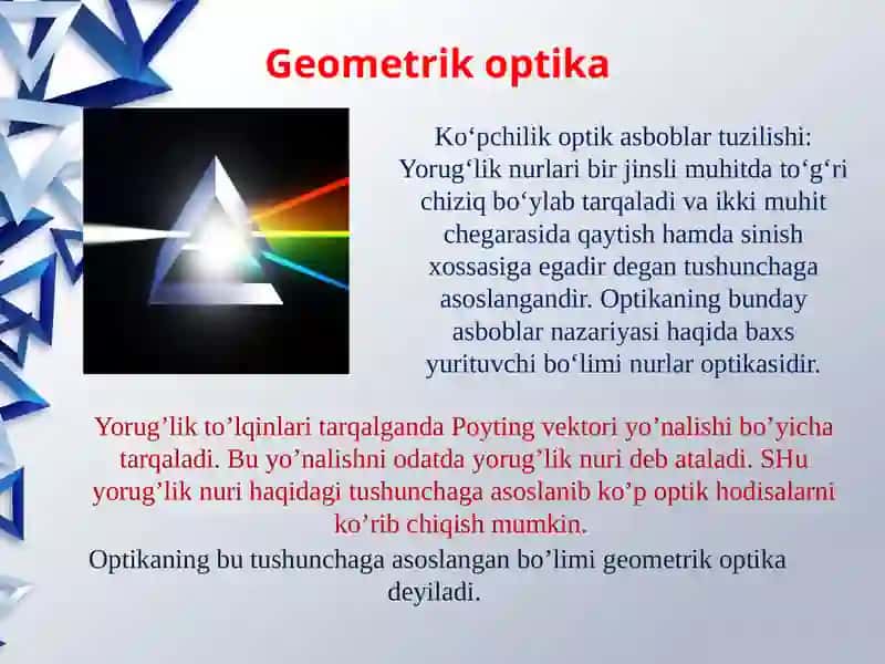 GEOMETRIK OPTIKA.Linzalar.Optika. 3