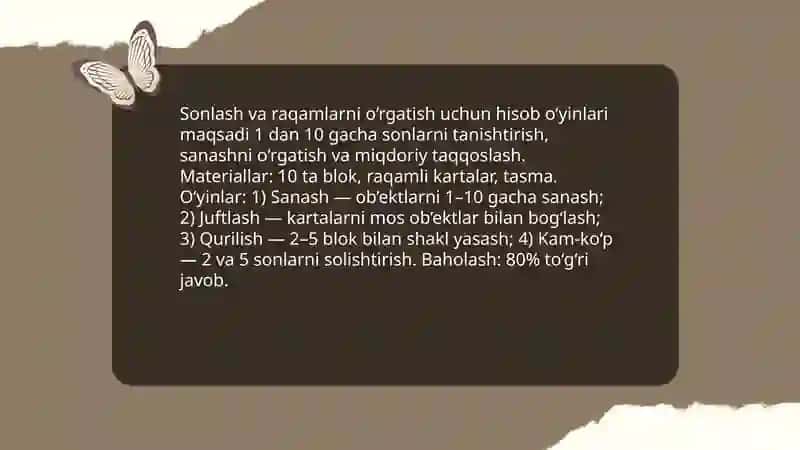 Bolalarda miqdor va miqdoriy mubosabatlarning o‘rgatish uchun o‘yinlar 3