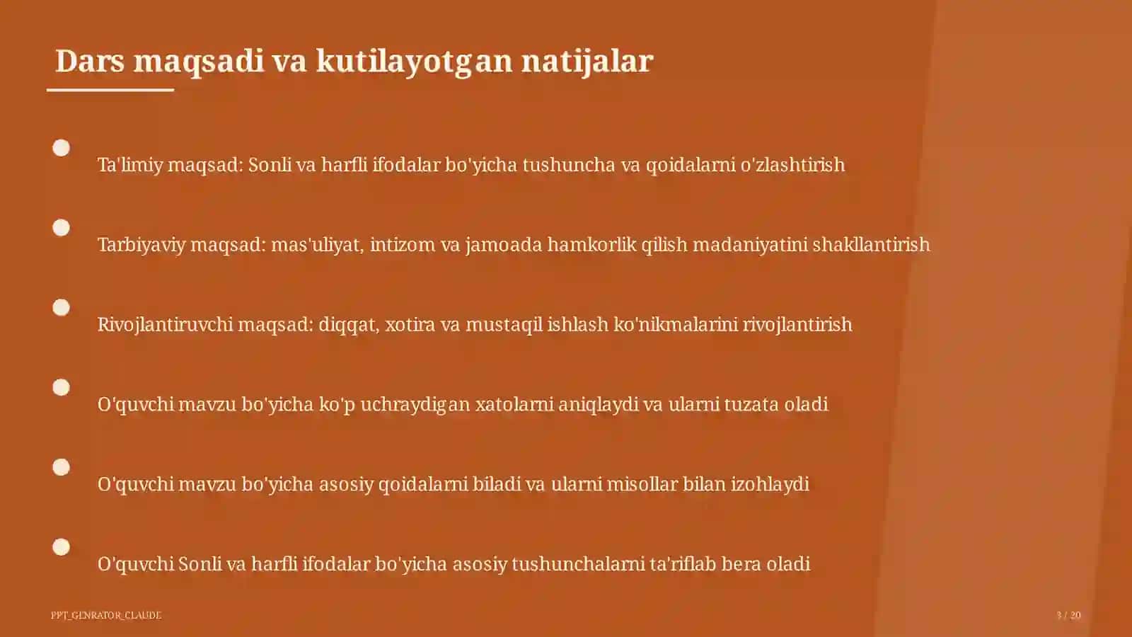 Sonli va harfli ifodalar (5-sinf) 3