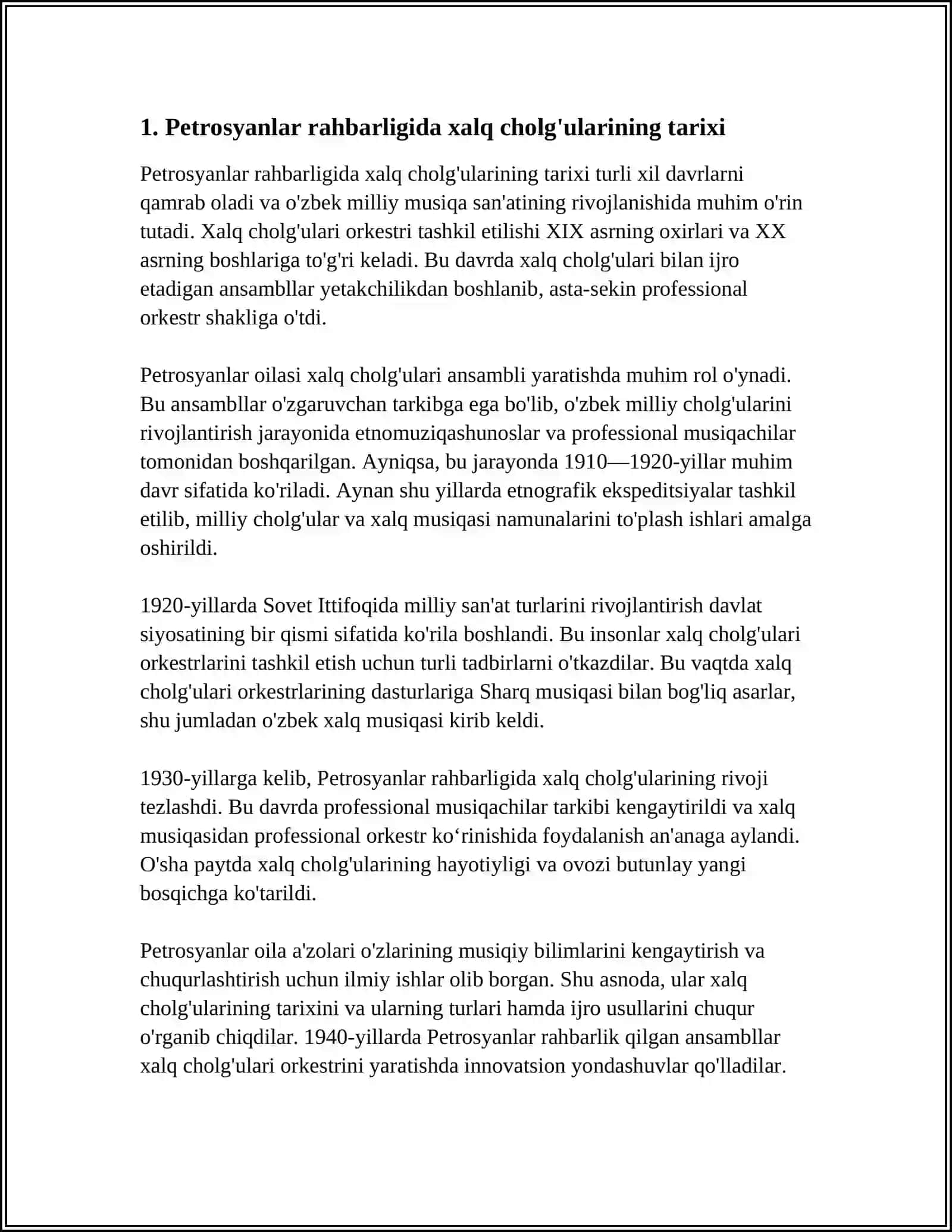 PETROSYANS RAHBARLIGIDA XALQ CHOLĞULARINI TIZIMLI RAVISHDA MODERNIZATSIYALASHTIRISH 3
