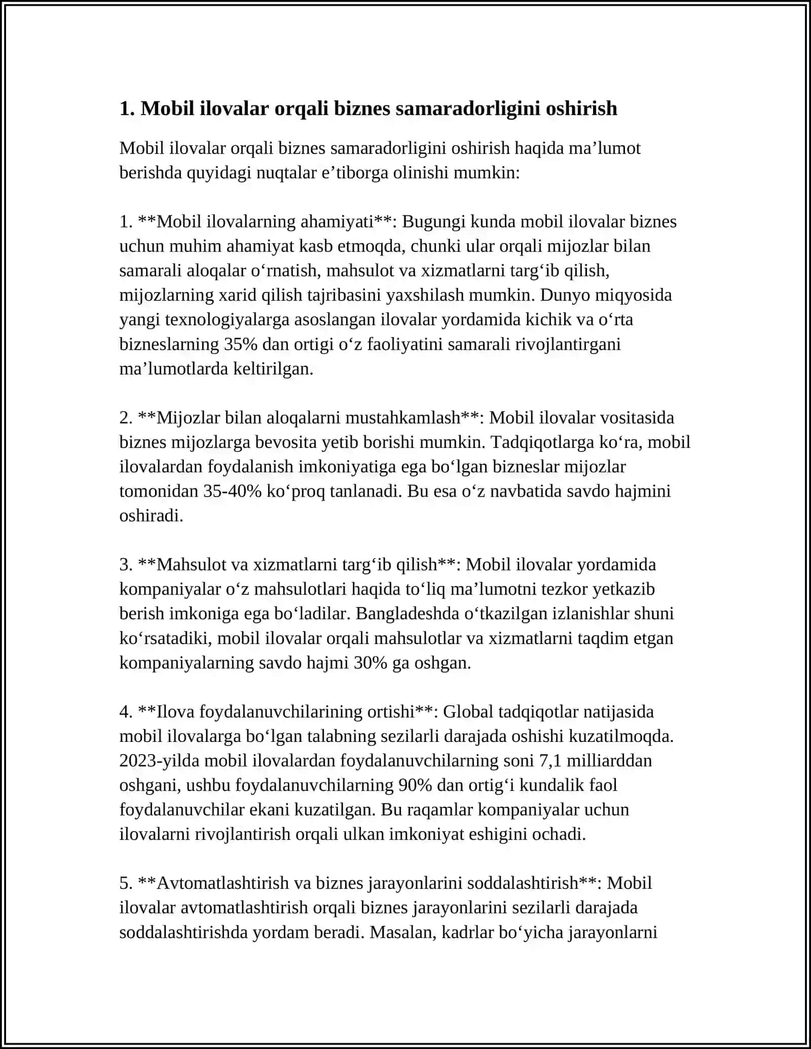 BIZNES MOBIL ILOVALAR 3