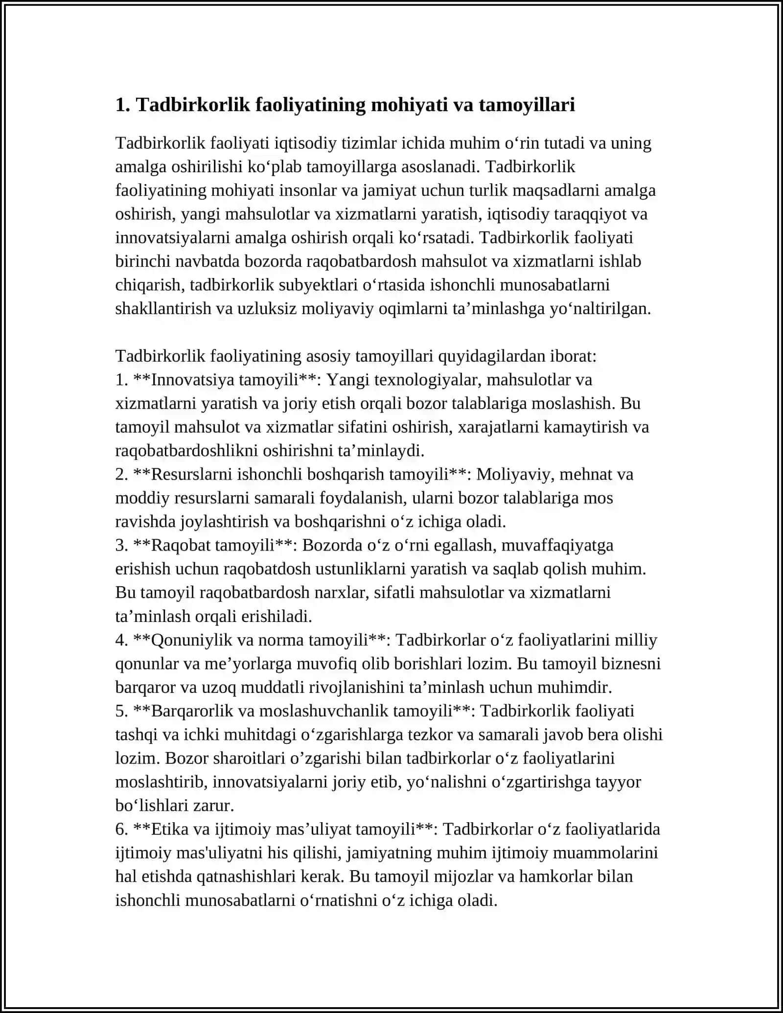 TADBIRKORLIK FAOLIYATI VA TADBIRKORLIK KAPITALI 3