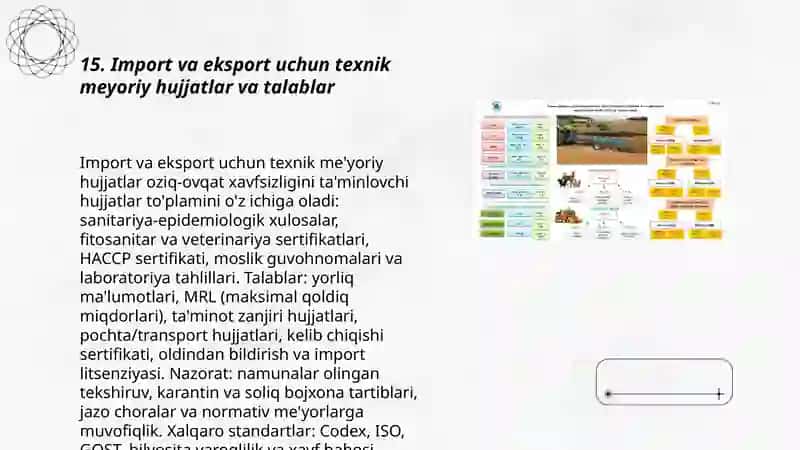 Texnik meyoriy huquqiy hujjatlarni turlari va ularga qoyilgan talablar oziq ovqat xavfsizligida 3