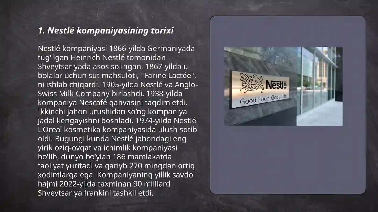 Nestlé kompaniyasining tarixi 3