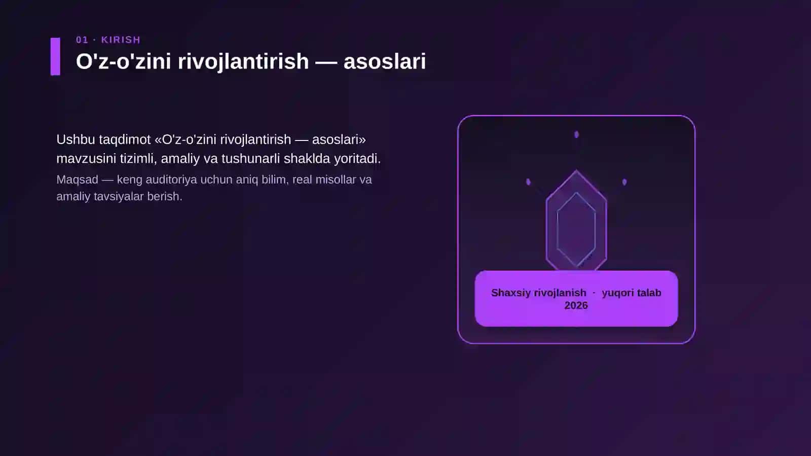 O'z-o'zini rivojlantirish — asoslari 3