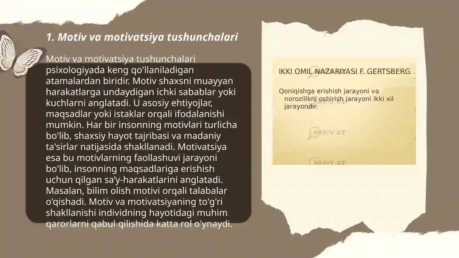 Motiv va motivatsiya tushunchalari 3