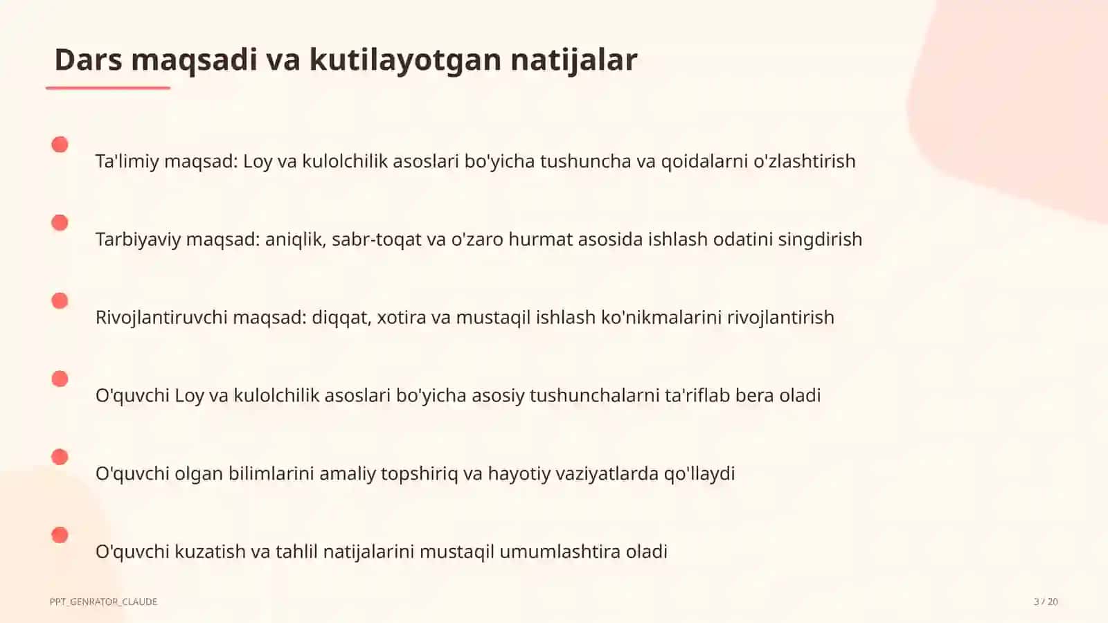 Loy va kulolchilik asoslari (4-sinf) 3