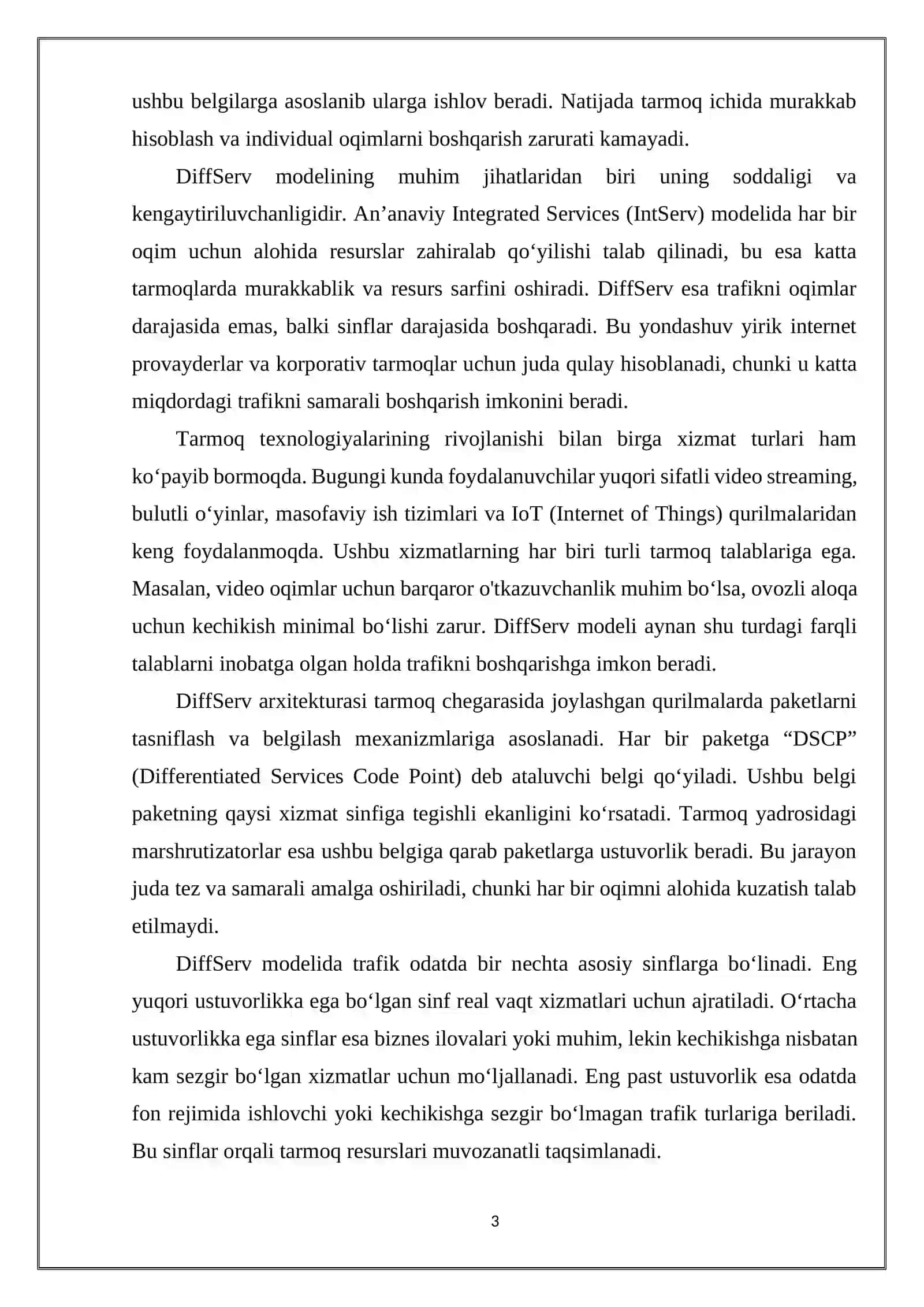 DIFFSERV MODELI VA UNING AFZALLIKLARI 3