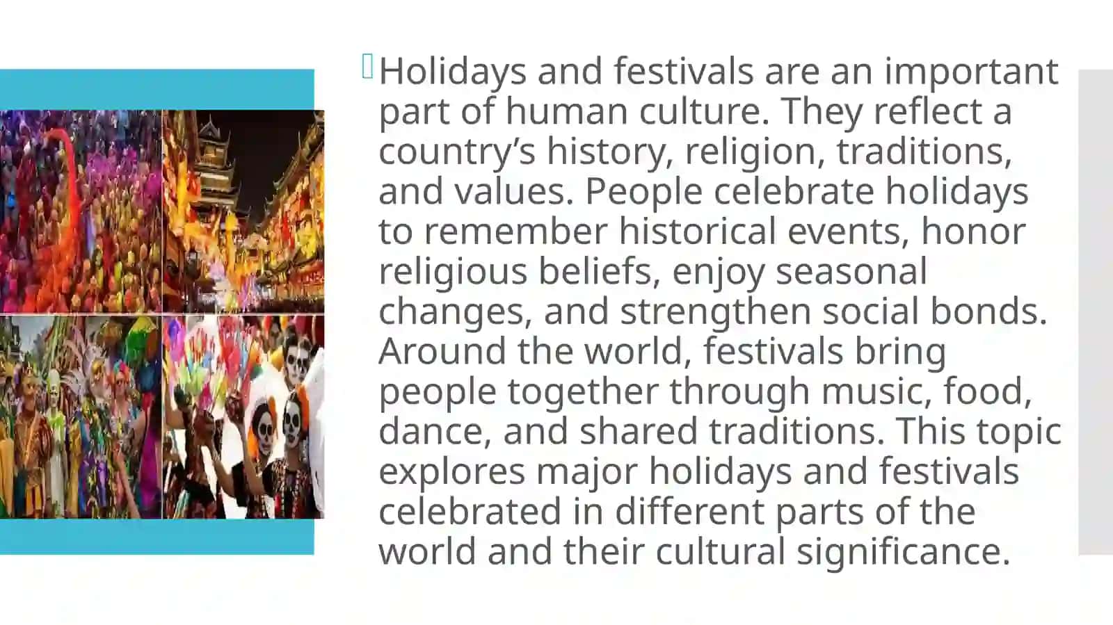 Holidays and Festivals Around the World 3