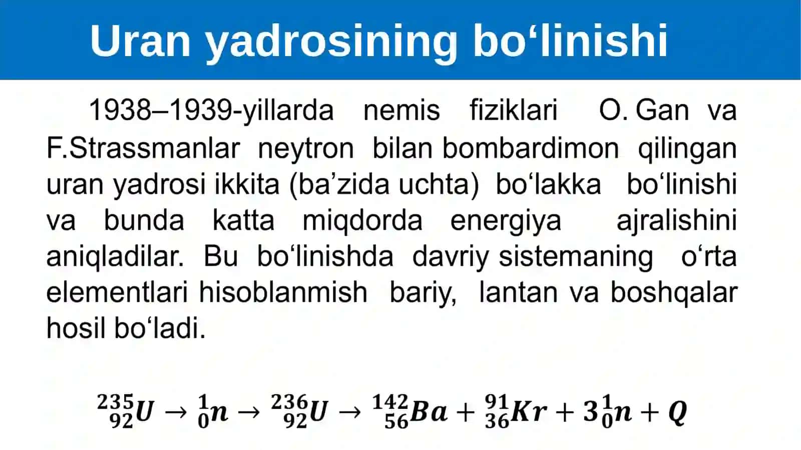 Atomenergetikasining fizikasoslari. Yadro energiyasidan foydalanish daxvfsizlik choralari 3