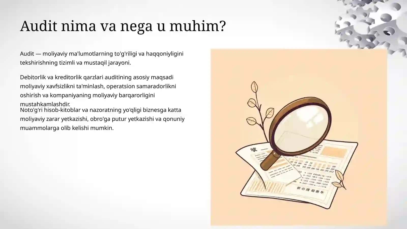 Debitorlik va Kreditorlik Qarzlari Auditini Tashkil Etish 3