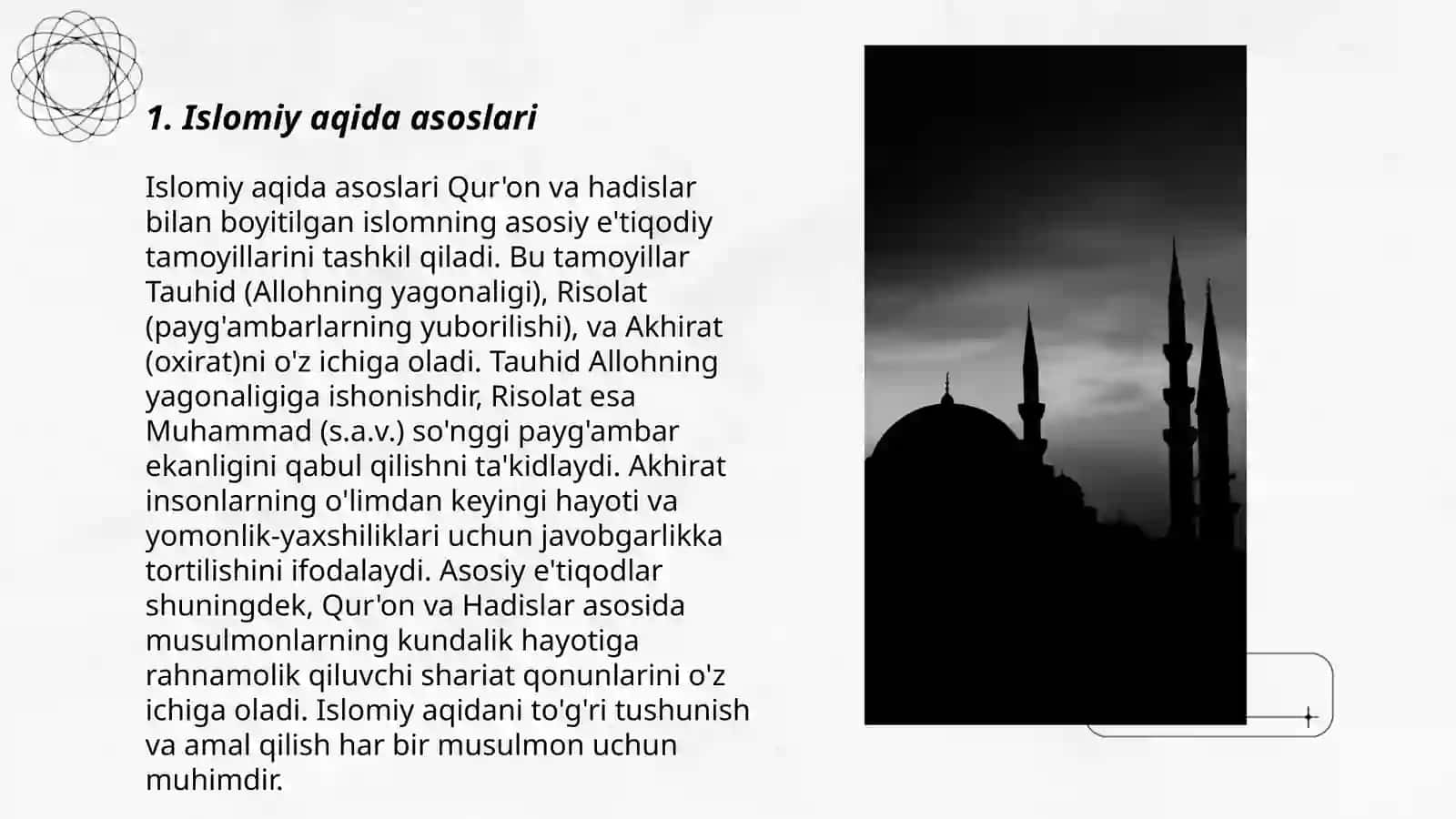 Islomiy aqida asoslari 3