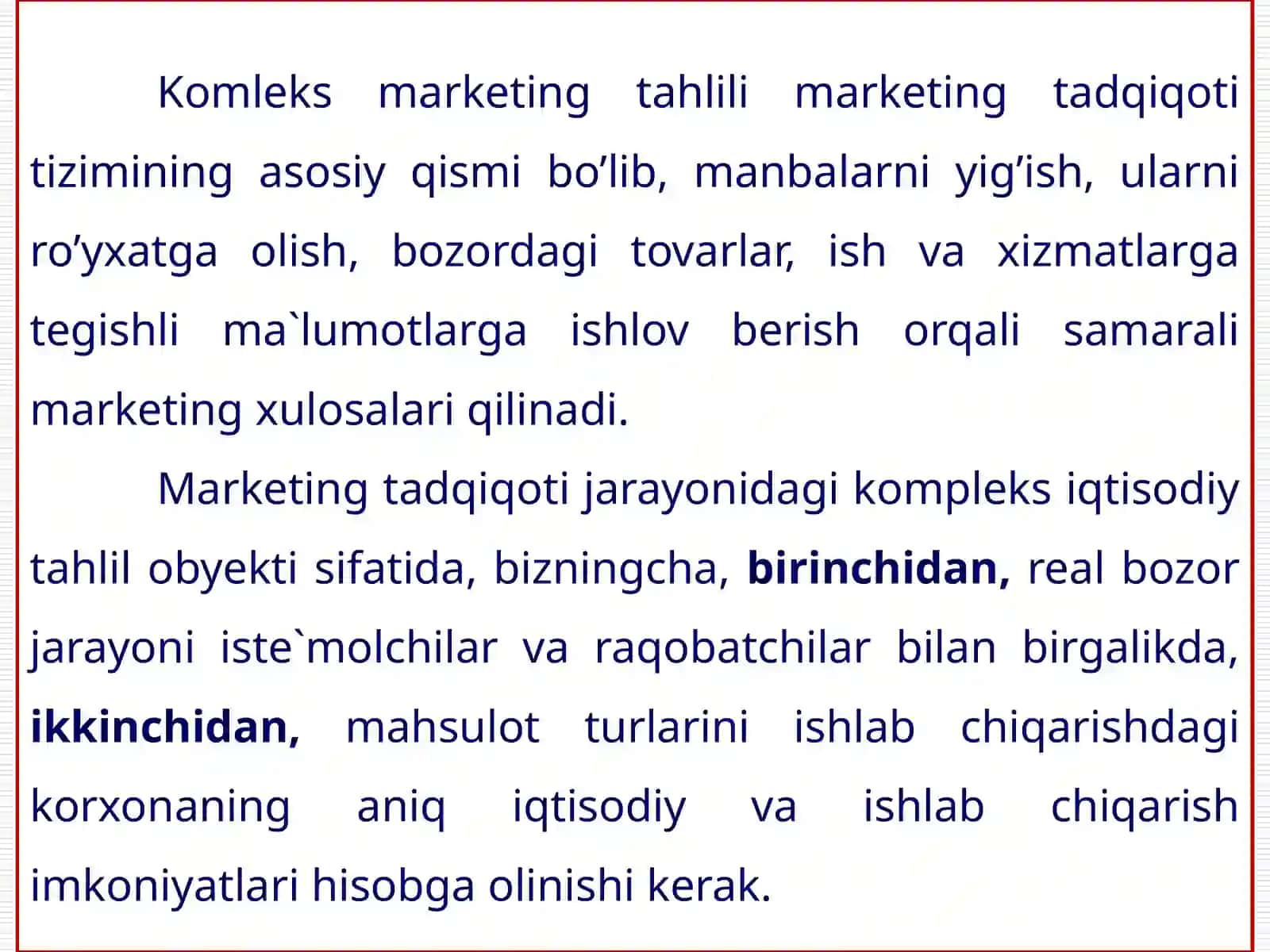 Marketing faoliyati tahlili 3