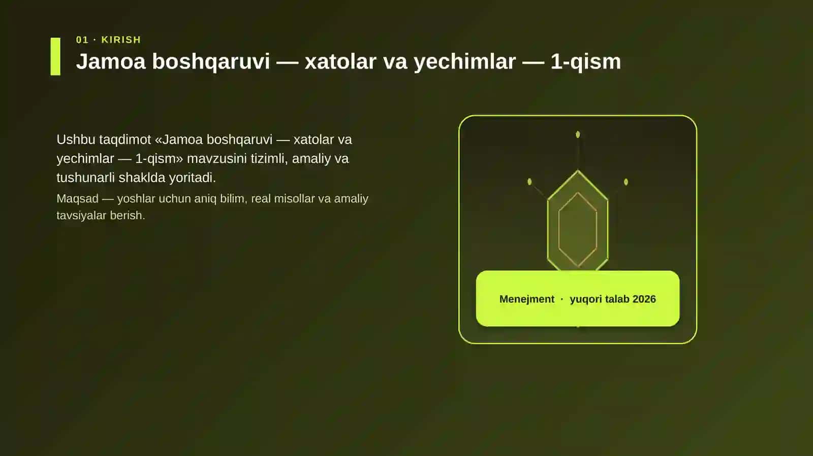 Jamoa boshqaruvi — xatolar va yechimlar — 1-qism 3