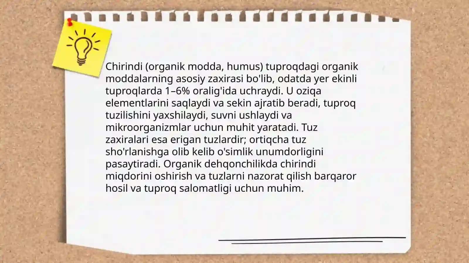 Organik dehqonchilikda tuproqdagi chirindi va tuz zaxiralari 3