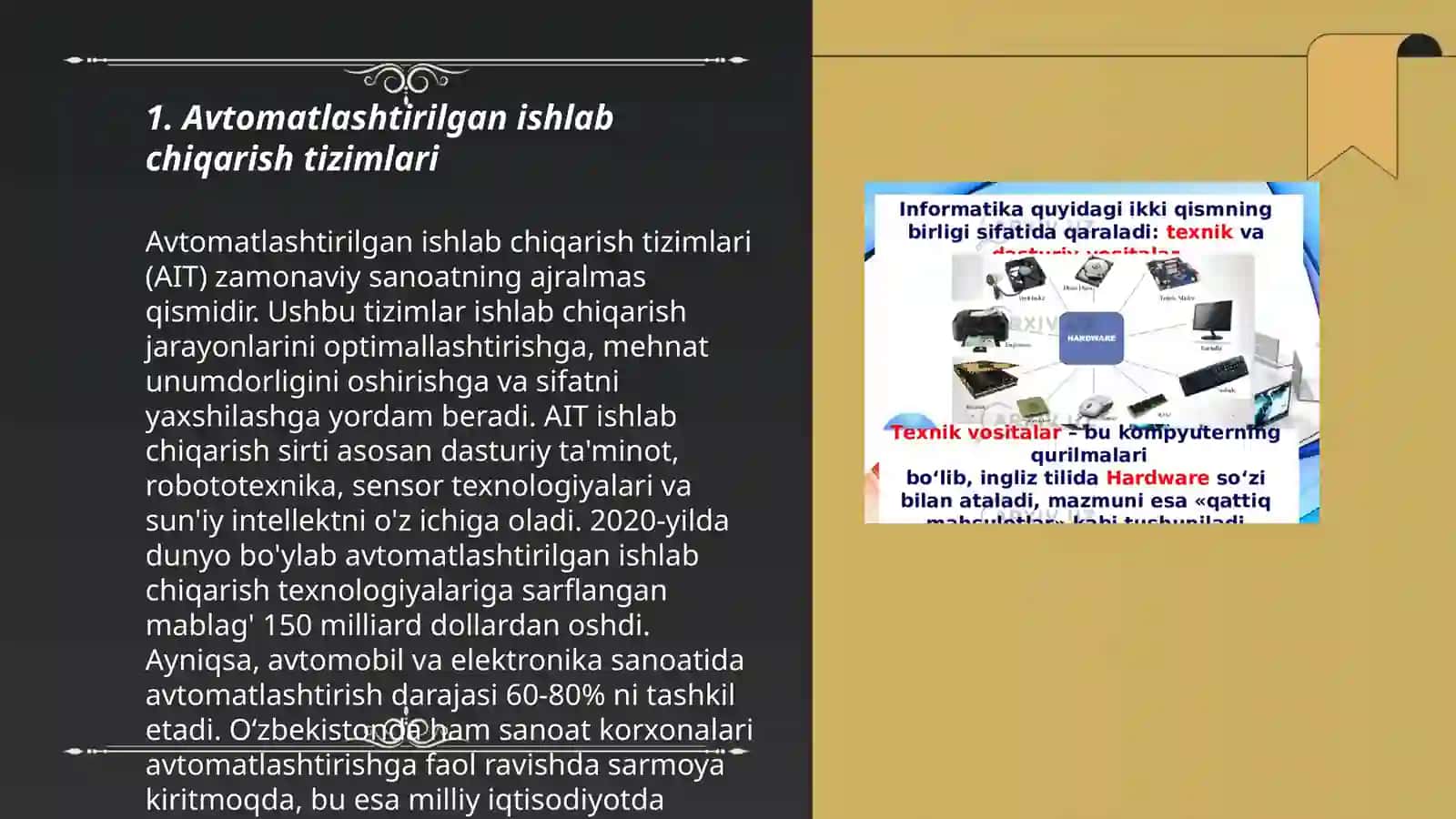 Avtomatlashtirilgan ishlab chiqarish tizimlari 3