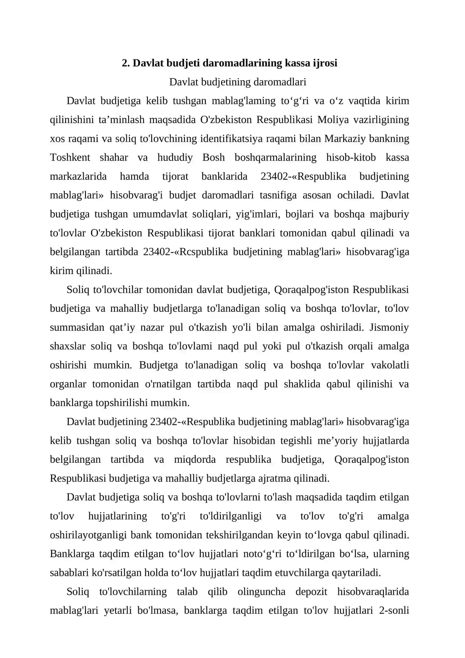 O'zbekiston respublikasi davlat budjetining kassa ijrosi 3