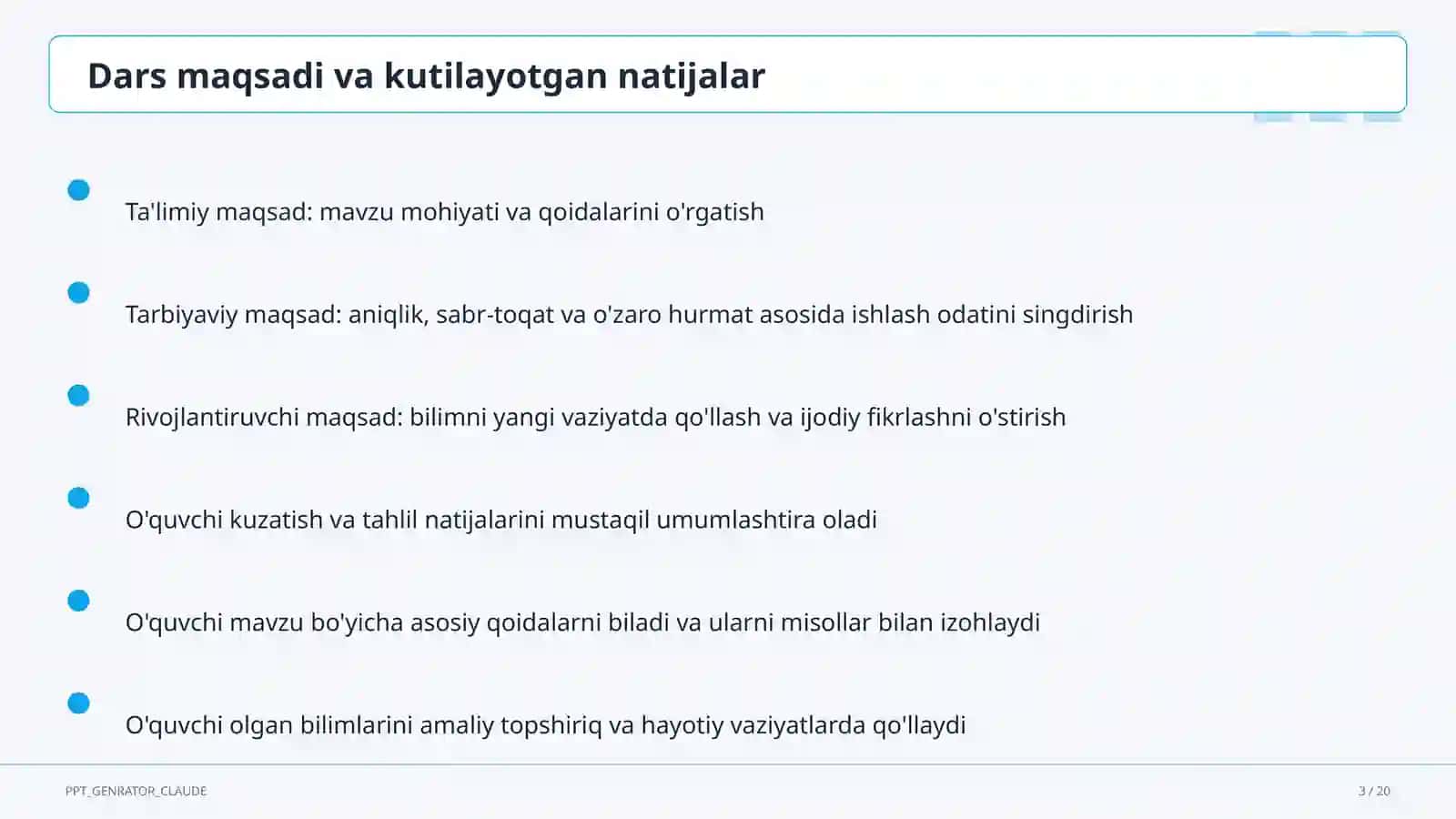 Butun ko'rsatkichli daraja va standart shakl (8-sinf) 3