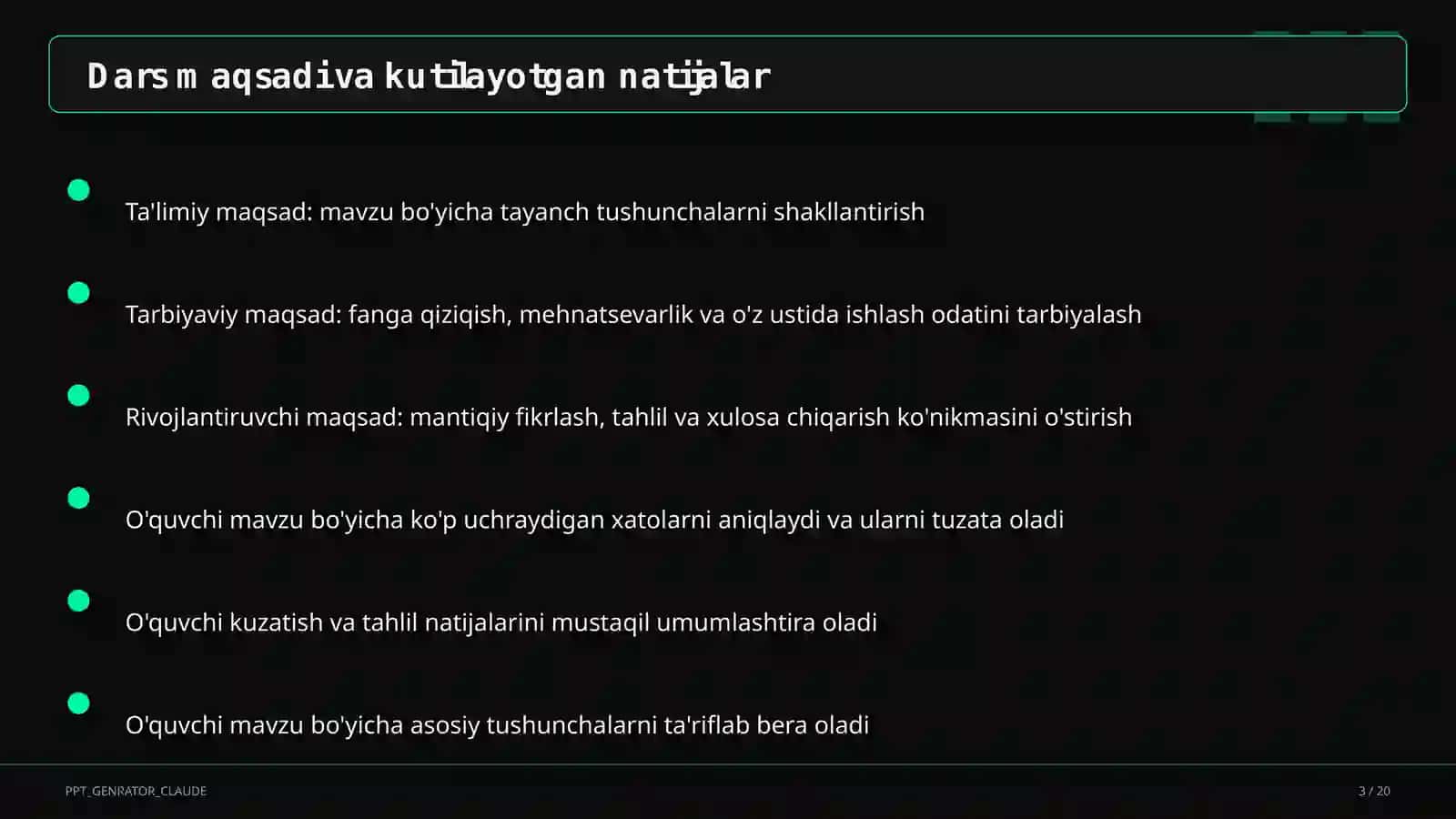 Dolzarb mavzular — maktab va o'qituvchilar (2026) — o'quvchilar uchun 3
